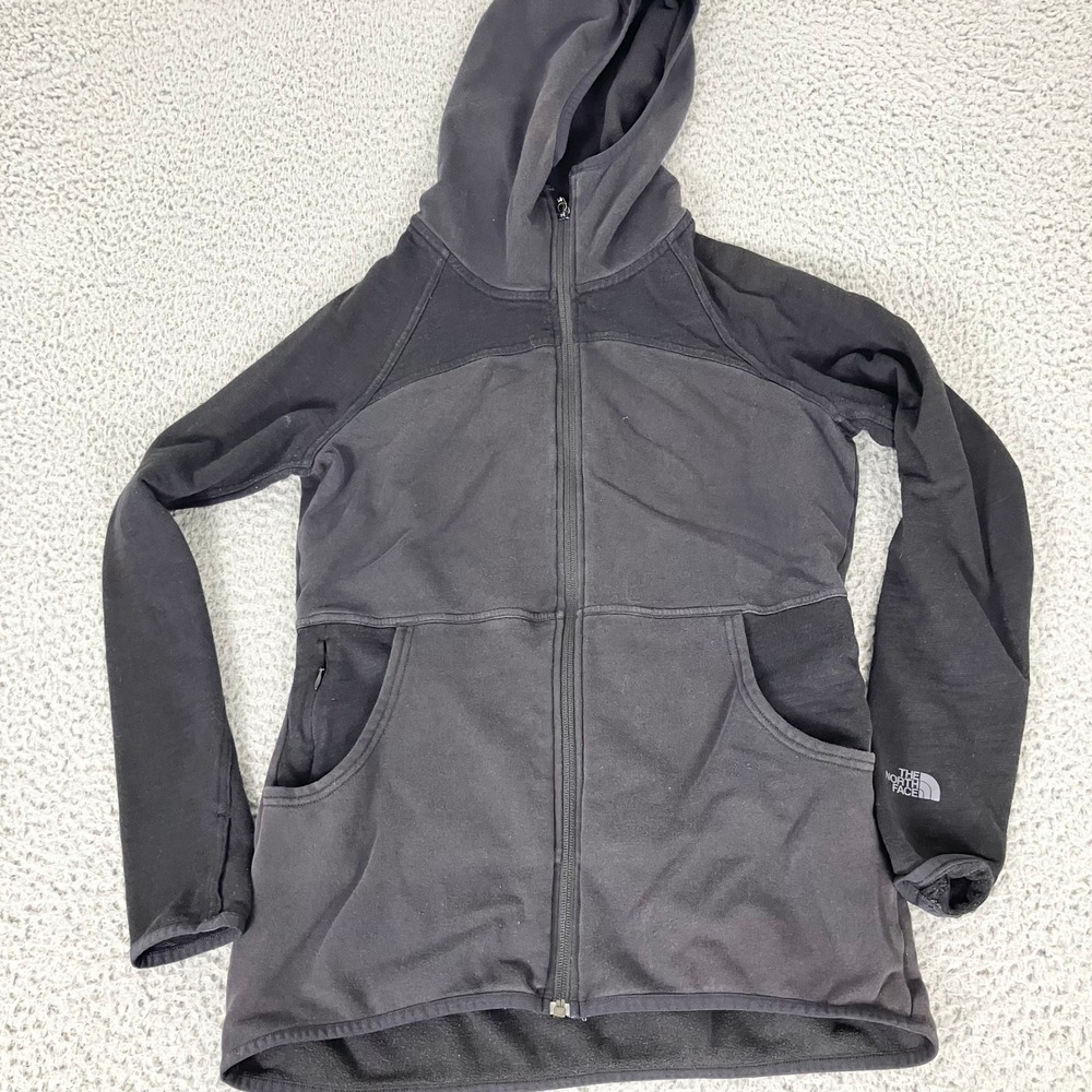 The North Face Hoodie Womens Small Black Full Zip Fleece Active Paneled Jacket